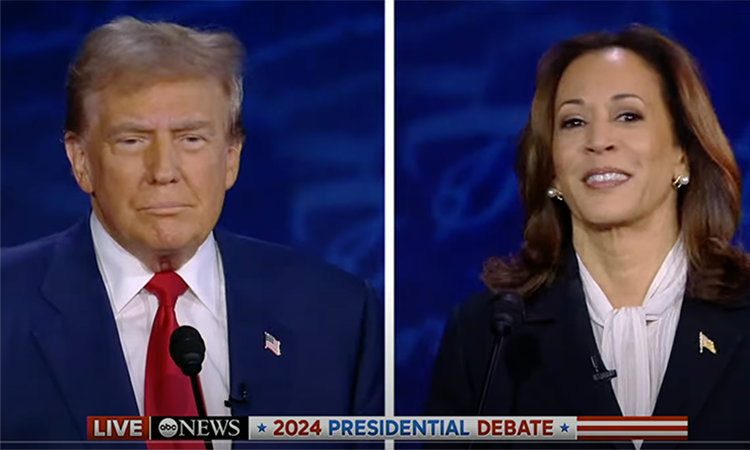 photo of trump and harris